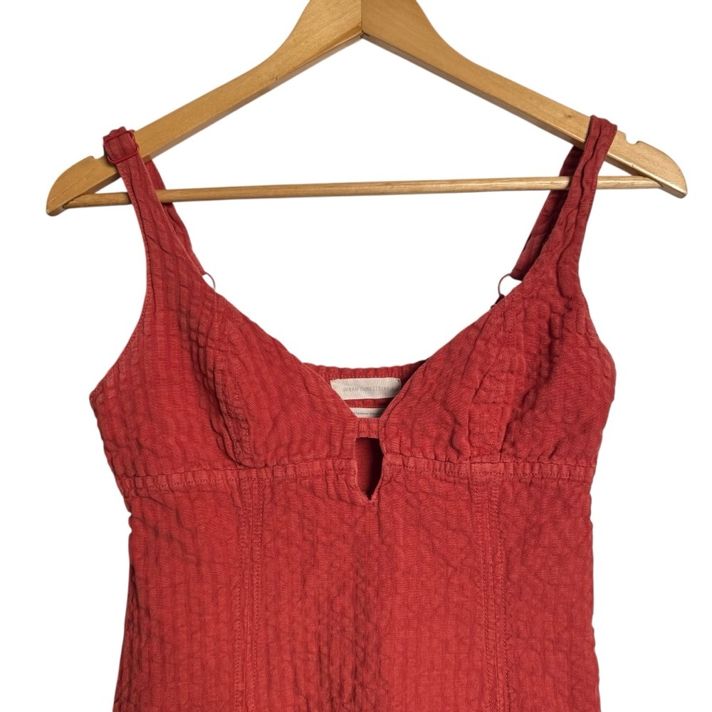 Urban Outfitters Why Not Seersucker Mini Dress Linen Blend Cutout Women Small - Picture 5 of 11